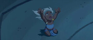 Kida crying out to her mother.