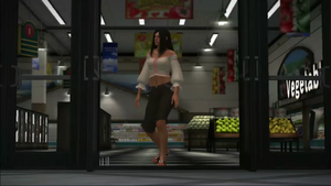 After returning to the grocers, Isabela leaves again.