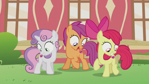 Las Crusadas viendo sus Cutie Marks