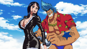 Nico Robin's handcuff unlocked by Franky