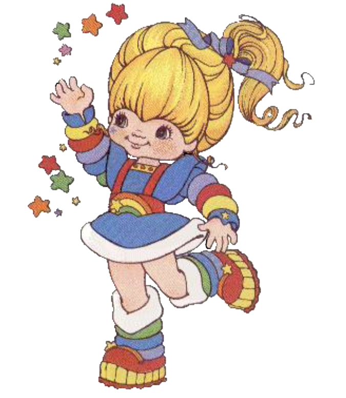 Rainbow Brite (originally named Wisp before taking this name) and her white...