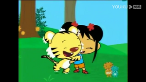 This is a picture of Kai-Lan hugging Rintoo in the first episode.