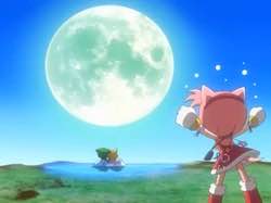 Amy's breakdown over the fact that Tails and Cosmo accidentally fell into her trap and, affected by the love spell, are watching the moon together, when she meant it for Sonic and herself.