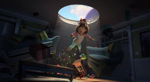 Tip looks to that her mother is gone in the hole of her apartment.