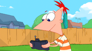 Phineas has fun playing the game.