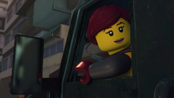 Skylor driving the garbage truck