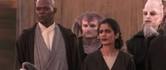 Billaba, Mace Windu, Ki-Adi-Mundi, and Saesee Tiin at the Naboo celebration parade.