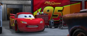 WHAT?! - McQueen becoming furious when Mater says his girlfriend had contacted him through his headset during the race.