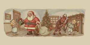 Krampus and Santa Claus