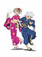 Maka and Soul were dressed in kimonos for the festival.