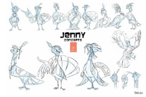 Jenny (Free Birds) original concept art 2