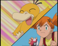 Misty frustrated with Psyduck's pathetic attacks