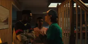 Lucas and Erica being asked by Dustin to hear him out.