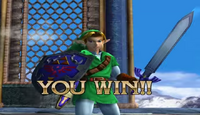 Link's frequent cry in Soul Calibur II GameCube version after defeating an opponent