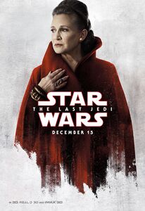 TLJ Leia White and Red Poster