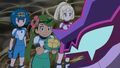 Lana, Mallow and Lillie with Naganadel