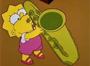 Lisa playing the saxaphone