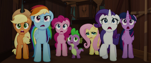 Mane Six gasping in shock at the parrots MLPTM