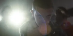 Lucas watching El kill Connie and the other agents.