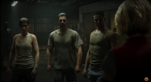 Weaver, Grey, Strauss, Carver and Raptor One asking Maya who she is after rescuing them while being greeted.