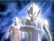 Mebius with Hikari as he is soon given Hikari's Knight Brace