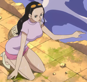 Nico Robin soaked wet in Zou