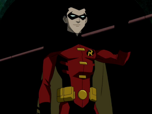 Tim as Robin in Young Justice.