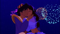 Aladdin and Jasmine's kiss