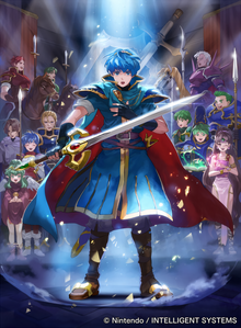 Artwork featuring members of the Archanean League for a Fire Emblem 0 trading card of Marth