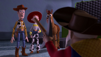Woody, Jessie and Bullseye betrayed by Stinky Pete who revealed his true colors