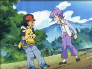 Anabel and Ash working together to defeat Team Rocket