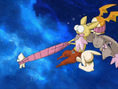 Lopmon, Neemon, Patamon and Salamon keeping Bokomon from following the Digidestined back to the Human World