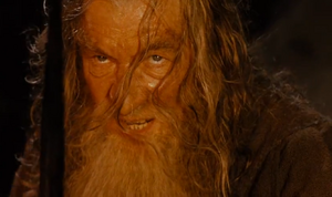 Gandalf facing Durin's Bane.