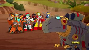 Grimlock and the Recruits are now on Dino Island