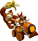 Diddy, alongside Donkey Kong in Mario Kart: Double Dash