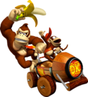 Donkey Kong and Diddy Kong in Mario Kart Double Dash.