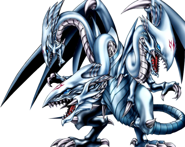 three headed blue eyes white dragon