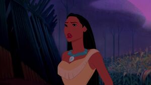 Returning to her village, Pocahontas is surprised to see warriors from neighboring villages arrive.