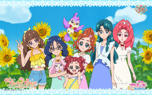 Precure, Yui and Mascots with Momoka