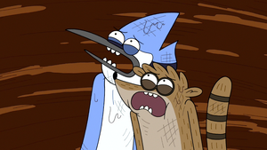 S5E36.162 Mordecai and Rigby Screaming in Terror