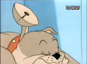 Spike's ear turns into a satellite in the Spike and Tyke short "Scat Cats".