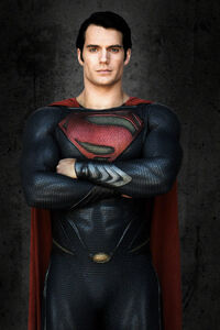 Henry Cavil as Superman/Clark Kent in the DC Cinematic Universe films.