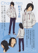 Koyomi's character design for Hanamonogatari