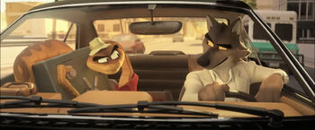 Wolf and Snake in the car 2