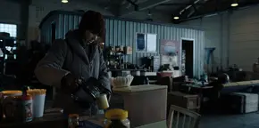 Joyce pouring another cup of coffee as she starts to feel light-headed.