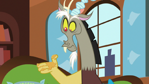 Discord with a messy paw S7E12