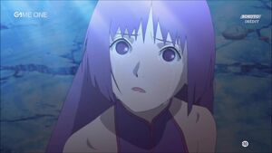 Sumire crying in front of boruto who came to help