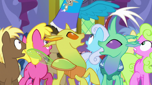 Discord appears behind the crowd S7E1