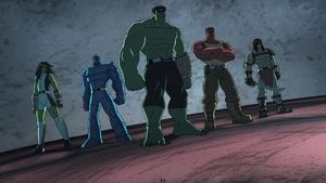 Hulk with his team.