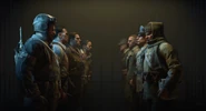 Primis Dempsey, Primis Nikolai, Primis Richtofen and Primis Takeo meeting Ultimis Dempsey, Ultimis Nikolai, Ultimis Richtofen and Ultimis Takeo in Classified.